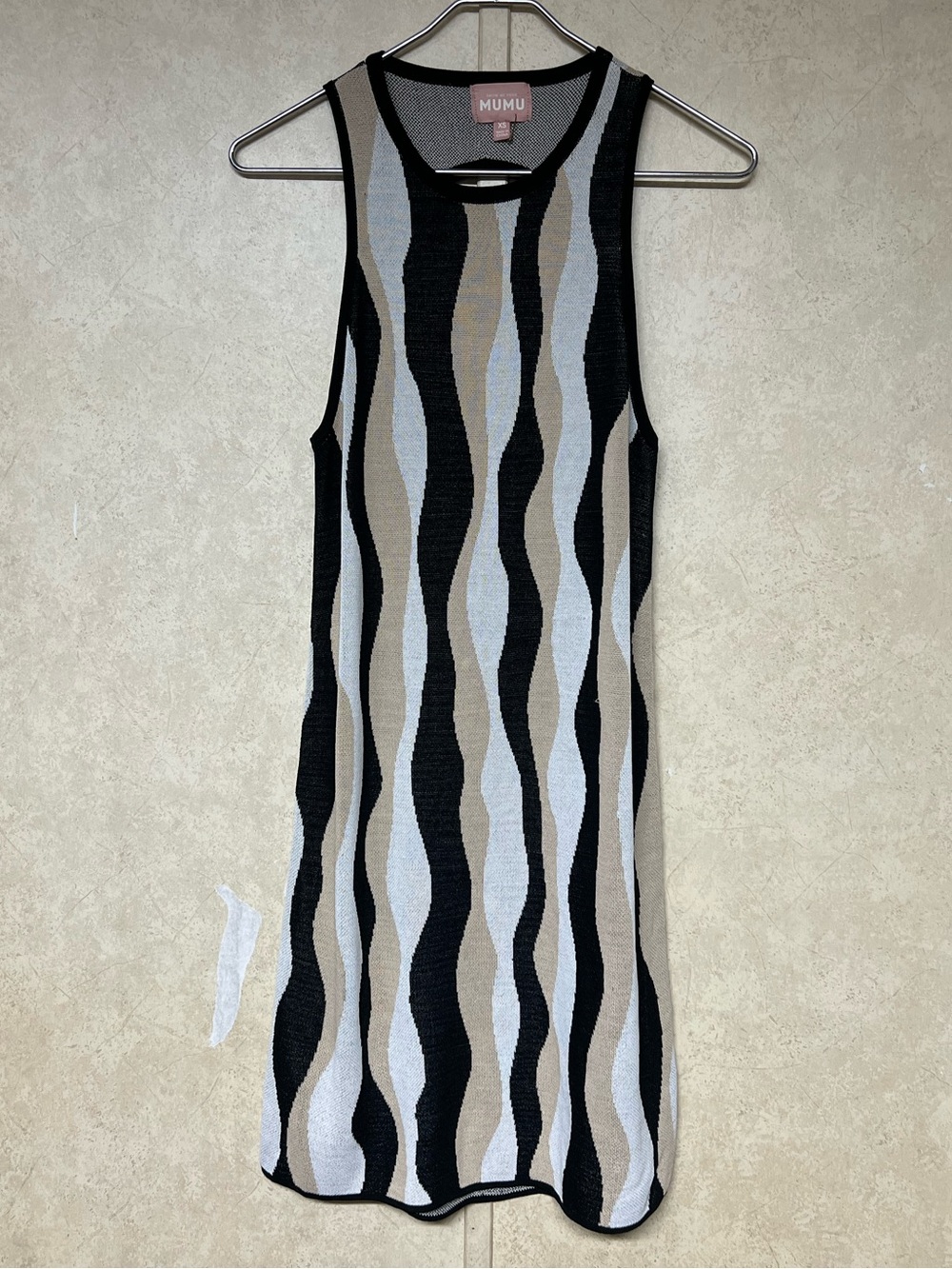 Show Me Your MuMu Sweeney sweater dress squiggle stripe knit dress open back - Picture 4 of 12